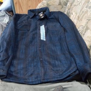 COPY - Weatherproof polar fleece shirt jacket size large blue and black plaid
